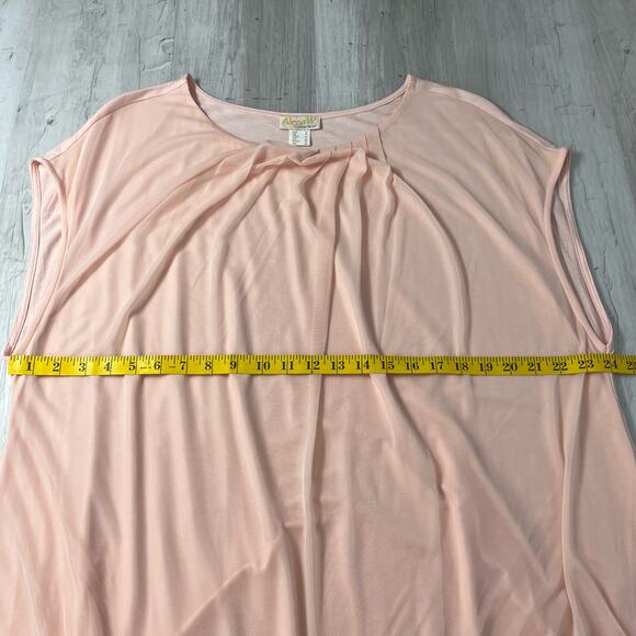 Alessa W Pink Sleeveless Gathered Sheer Lined Flowy Plus Size Blouse 22 - Picture 8 of 9